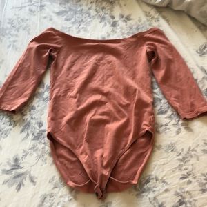 Express off shoulder 3/4 sleeve bodysuit
